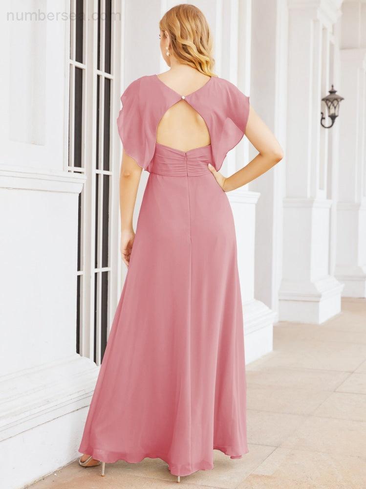 Bridesmaid Dresses Cape Formal Prom Dress Open Back Gowns for Mother of The Bride 28058