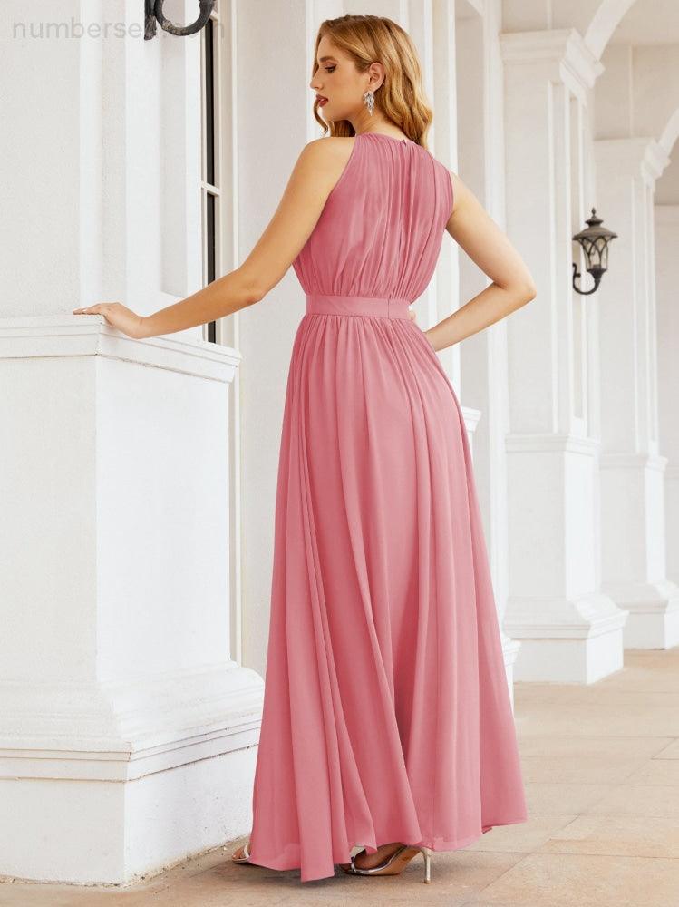 Vestido de Dama de Honra Numbersea com Alças, Cintura Império, Vestido Formal de Noite para Mãe da Noiva 28030