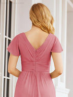 Vestidos de Baile Formais Numbersea para Mãe da Noiva com Mangas de Renda Vestido de Dama de Honra 28047