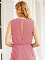 Sleeveless Long Bridesmaid Dress A line Formal Evening Prom Gown 28025