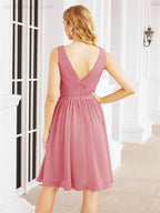 Homecoming Dresses Knee Length Skirt V Back 28062