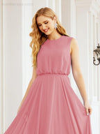 Sleeveless Long Bridesmaid Dress A line Formal Evening Prom Gown 28025