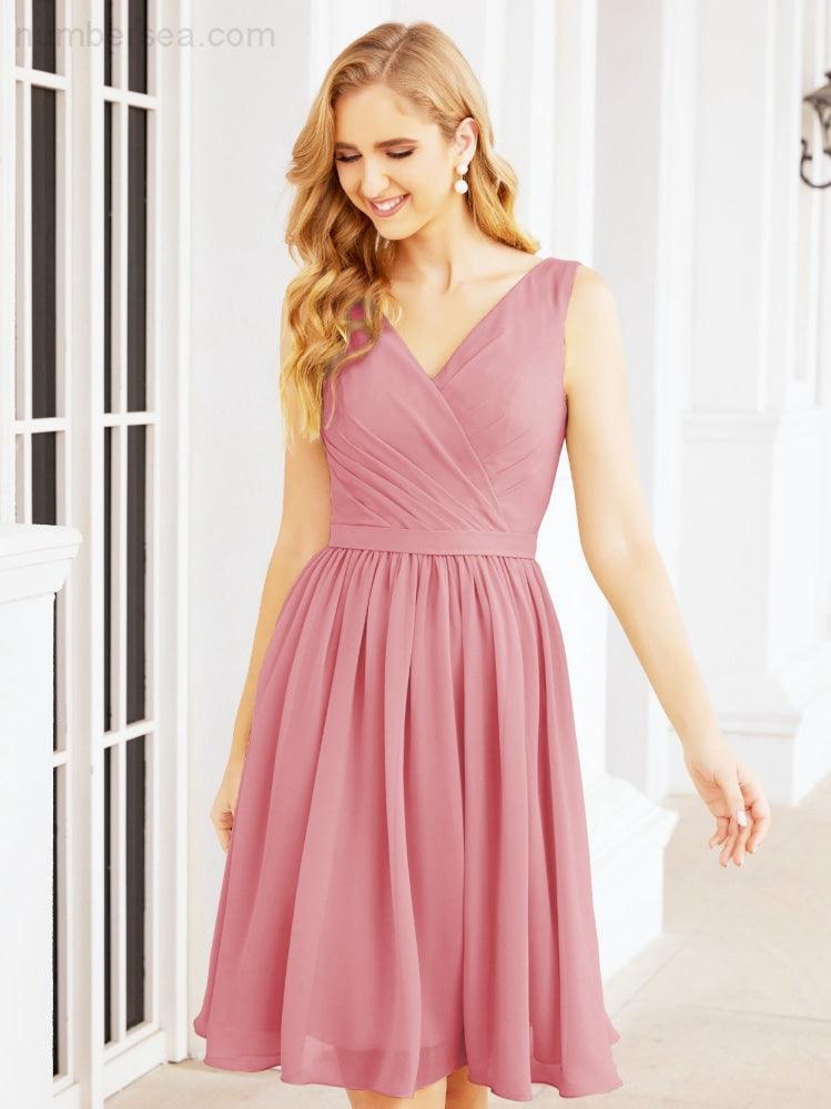 Homecoming Dresses Knee Length Skirt V Back 28062