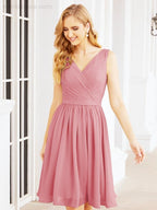 Homecoming Dresses Knee Length Skirt V Back 28062