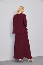 Abito da Sposa Madre con Cardigan Leggero Aperto Davanti Abito da Cerimonia Elegante 28081