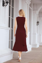 Vestido de fiesta formal de dos piezas en línea A para madre de la novia Numbersea 28072