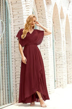 Mother of The Bride Dresses Plus Size V-Neck Floor Length Formal Prom Dress for Wedding Guest 28020
