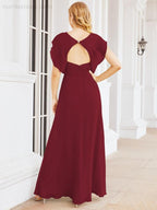 Bridesmaid Dresses Cape Formal Prom Dress Open Back Gowns for Mother of The Bride 28058