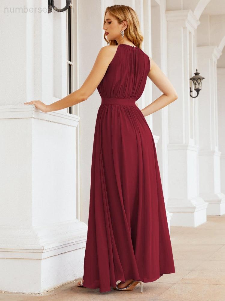 Vestido de Dama de Honra Numbersea com Alças, Cintura Império, Vestido Formal de Noite para Mãe da Noiva 28030