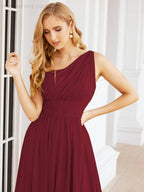 One Shoulder Bridesmaid Dresses Long Maxi Formal Evening Party Prom Gowns 28061