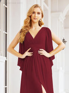 Bridesmaid Dresses with Split for Wedding Party Flutter Sleeves 28045
