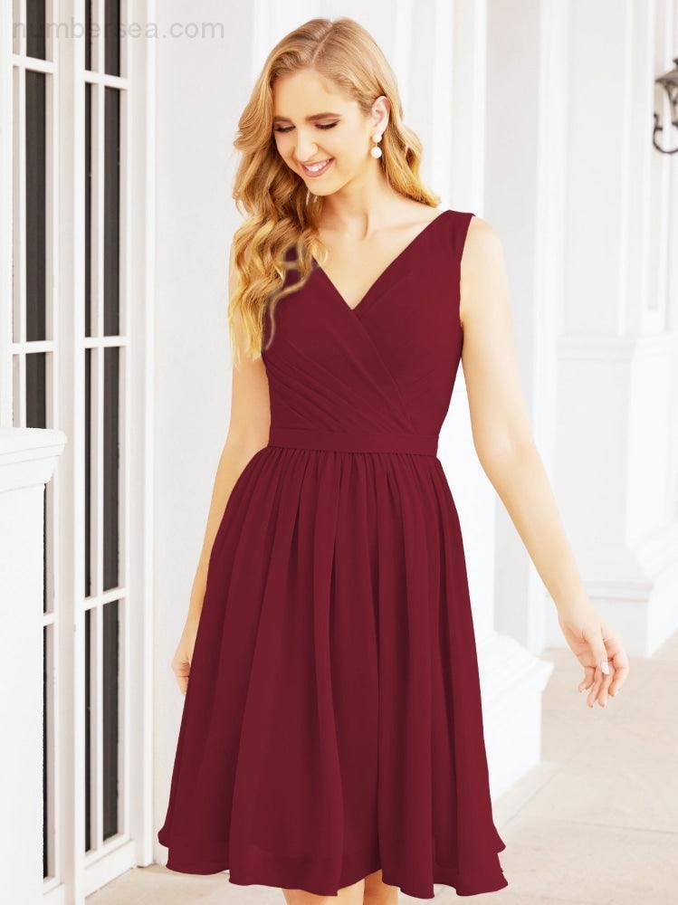 Homecoming Dresses Knee Length Skirt V Back 28062