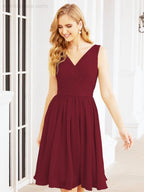 Homecoming Dresses Knee Length Skirt V Back 28062