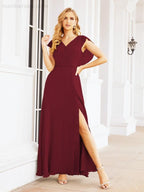 Bridesmaid Dresses Cape Formal Prom Dress Open Back Gowns for Mother of The Bride 28058