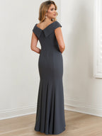 Floor Length Mother Of The Bride Dress Jewel Neck Sheath Gown
