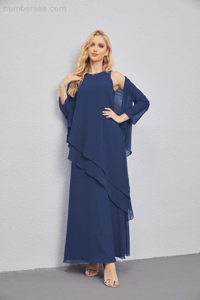 Abito da Sposa Madre con Cardigan Leggero Aperto Davanti Abito da Cerimonia Elegante 28081