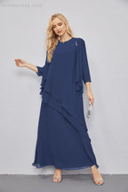 Abito da Sposa Madre con Cardigan Leggero Aperto Davanti Abito da Cerimonia Elegante 28081