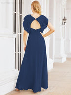 Bridesmaid Dresses Cape Formal Prom Dress Open Back Gowns for Mother of The Bride 28058