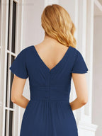 Vestidos de Baile Formais Numbersea para Mãe da Noiva com Mangas de Renda Vestido de Dama de Honra 28047