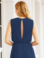 Sleeveless Long Bridesmaid Dress A line Formal Evening Prom Gown 28025