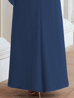 Numbersea Festliches Abendkleid Lang Mutter der Braut Kleid mit Rüschencape 28026