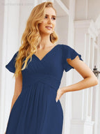 Vestidos de Baile Formais Numbersea para Mãe da Noiva com Mangas de Renda Vestido de Dama de Honra 28047