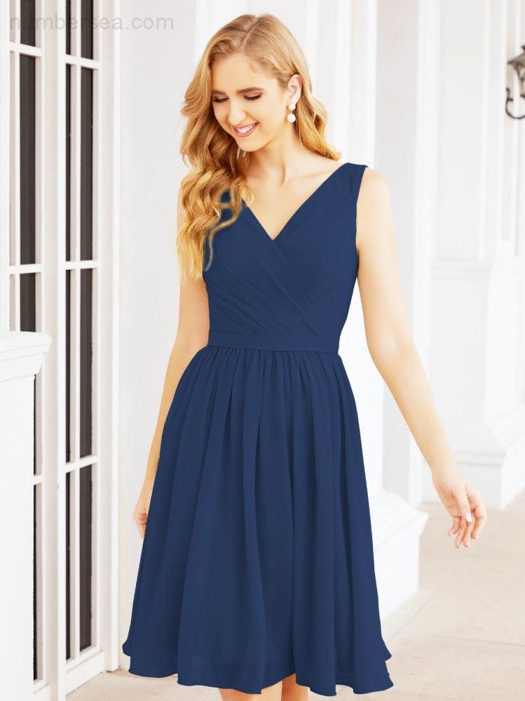 Homecoming Dresses Knee Length Skirt V Back 28062