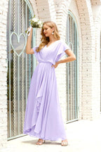 Mother of The Bride Dresses Plus Size V-Neck Floor Length Formal Prom Dress for Wedding Guest 28020