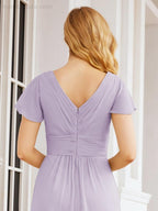 Vestidos de Baile Formais Numbersea para Mãe da Noiva com Mangas de Renda Vestido de Dama de Honra 28047