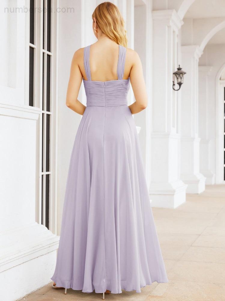 Crisscross Halter Bridesmaid Dresses for Party Wedding Evening Prom Maxi Ball Gowns 28053