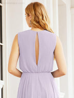 Sleeveless Long Bridesmaid Dress A line Formal Evening Prom Gown 28025