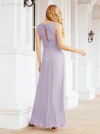 Formelles Ballkleid Elegantes ärmelloses Brautjungfernkleid mit V-Ausschnitt für Hochzeitsfeier 28037