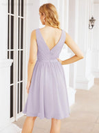 Homecoming Dresses Knee Length Skirt V Back 28062