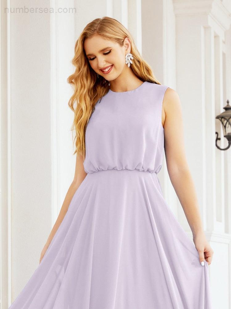Sleeveless Long Bridesmaid Dress A line Formal Evening Prom Gown 28025