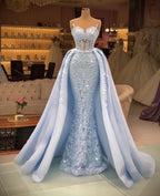 BMbridal Luxurious Lace Beading Prom Dress Overskirt A Line Silhouette