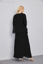 Abito da Sposa Madre con Cardigan Leggero Aperto Davanti Abito da Cerimonia Elegante 28081