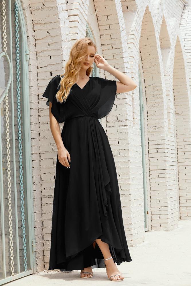 Mother of The Bride Dresses Plus Size V-Neck Floor Length Formal Prom Dress for Wedding Guest 28020