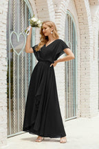 Mother of The Bride Dresses Plus Size V-Neck Floor Length Formal Prom Dress for Wedding Guest 28020