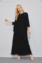 Abito da Sposa Madre con Cardigan Leggero Aperto Davanti Abito da Cerimonia Elegante 28081