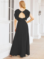 Bridesmaid Dresses Cape Formal Prom Dress Open Back Gowns for Mother of The Bride 28058