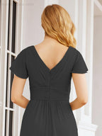 Vestidos de Baile Formais Numbersea para Mãe da Noiva com Mangas de Renda Vestido de Dama de Honra 28047