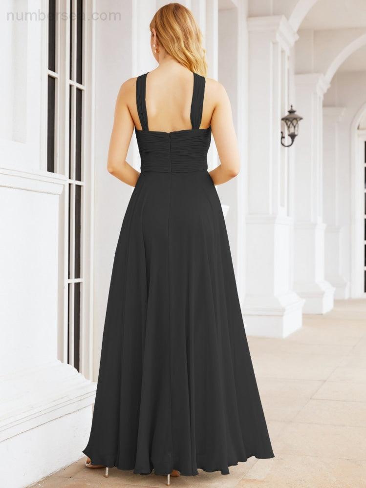 Crisscross Halter Bridesmaid Dresses for Party Wedding Evening Prom Maxi Ball Gowns 28053