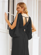 Bridesmaid Dresses with Split for Wedding Party Flutter Sleeves 28045