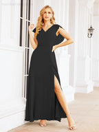 Bridesmaid Dresses Cape Formal Prom Dress Open Back Gowns for Mother of The Bride 28058
