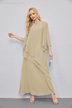 Abito da Sposa Madre con Cardigan Leggero Aperto Davanti Abito da Cerimonia Elegante 28081