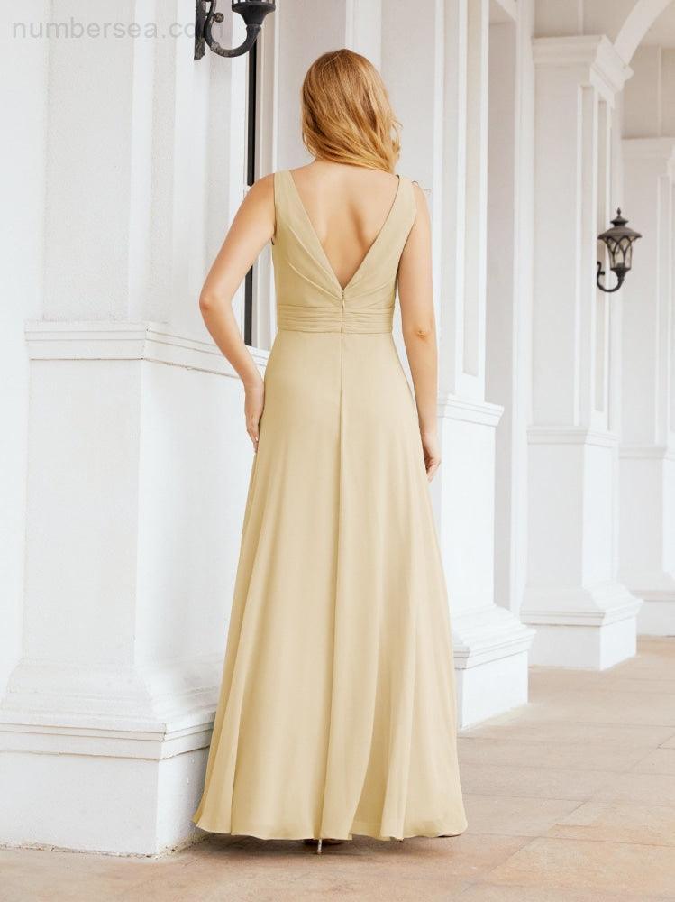 Bridesmaid Dresses for Wedding Ruffles Long Formal Prom Gowns 28039