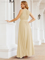 Vestido de Dama de Honra Numbersea com Alças, Cintura Império, Vestido Formal de Noite para Mãe da Noiva 28030