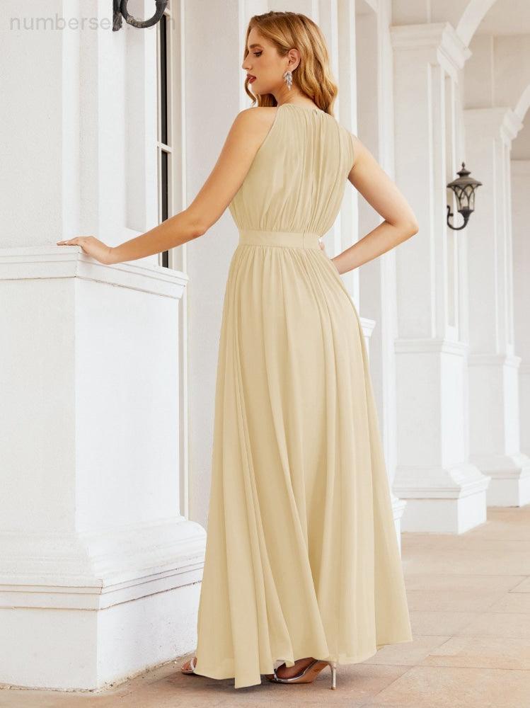 Vestido de Dama de Honra Numbersea com Alças, Cintura Império, Vestido Formal de Noite para Mãe da Noiva 28030