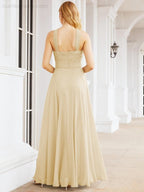 Crisscross Halter Bridesmaid Dresses for Party Wedding Evening Prom Maxi Ball Gowns 28053