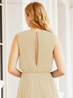 Sleeveless Long Bridesmaid Dress A line Formal Evening Prom Gown 28025